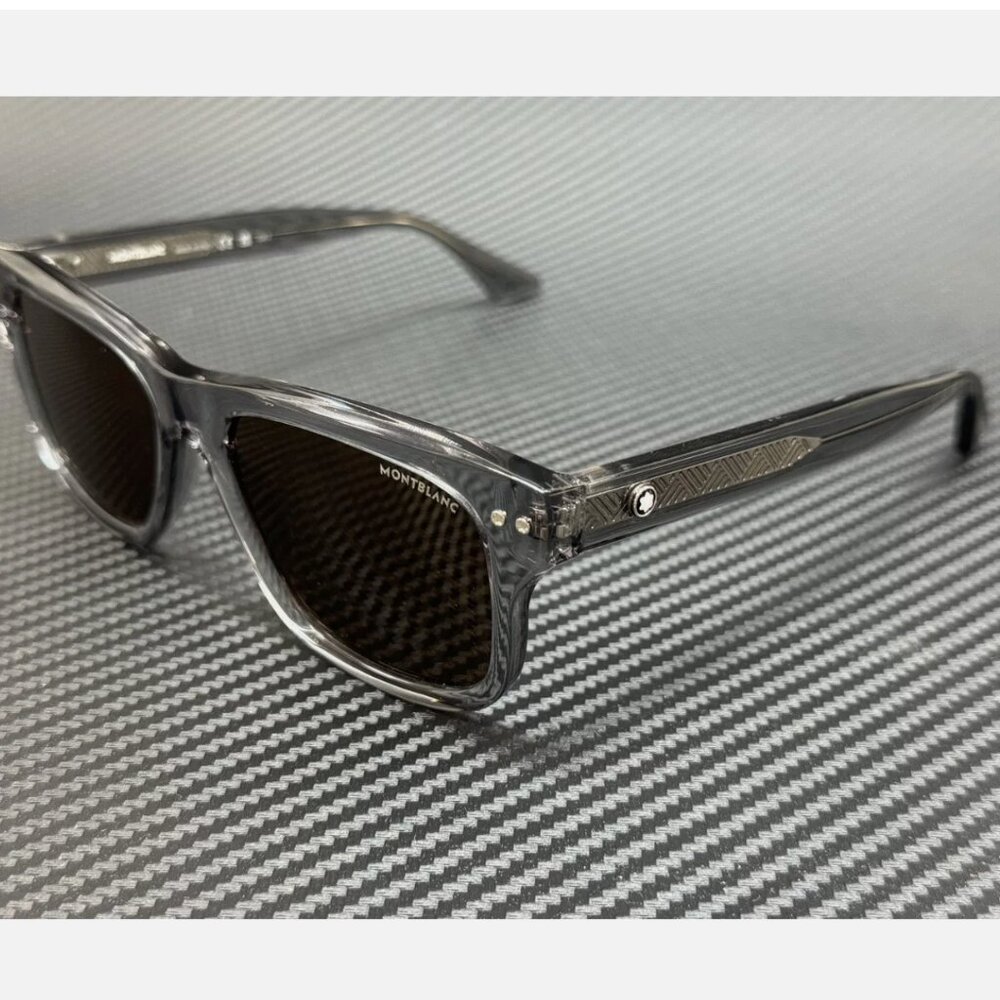 Mont Blanc 55mm Men's Brown Large Sunglasses
